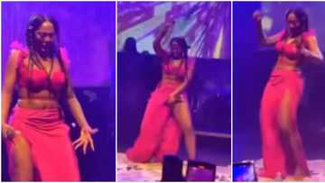 "Tiwa Savage haff spoilt": Singer goes gaga while dancing energetically and twerking on stage in viral video