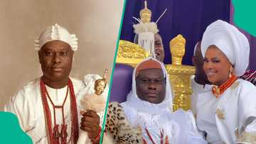 Ooni of Ife’s look as olori takes picture with him at Olojo festival elicits reactions
