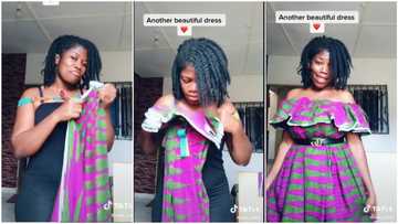 No need for needle & thread: Lady amazes many, makes gown without sewing it in video, skill stirs reactions