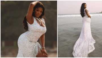 Celebrity birthday glam: BBNaija star Angel Smith marks new age in shimmery aqua photoshoot