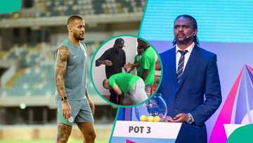 Fans hail Troost-Ekong as Super Eagles captain prostrates to greet Nwankwo Kanu, video