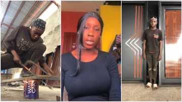 Nigerian female welder makes 2 steel doors for house, shows off skill: "You dey find apprentice?"