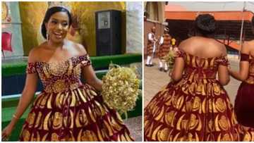 Isiagu fashion: Nigerian bride rocks traditional look for her white wedding ceremony