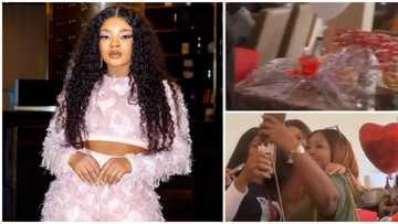 No mansions or cars? Reactions as fans gift BBNaija's Queen food tray, cake, shoes, other items