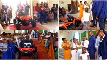 "I love his confidence": Little boy drives car into church wedding, delivers rings to couple in cute video