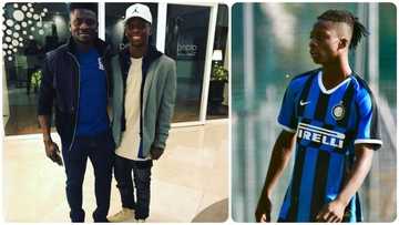 Like father, like son: Meet Obafemi Martins' boy who has thunderous shot like his dad (see video)