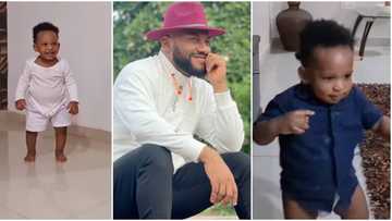 See his legs like daddy's own: Adorable video of Yul Edochie's new son taking first steps gets people gushing