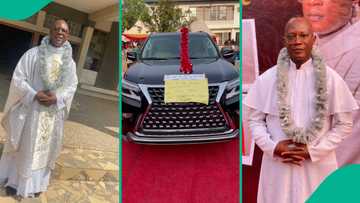 Nigerian Catholic priest gifted new car to celebrate his silver jubilee, flaunts it online
