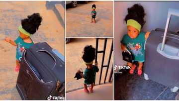 "Leave my house": Nigerian lady sends little daughter packing for taking her husband, funny video trends