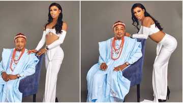 He allowed you dress like this? Fans surprised as James Brown dons female outfit in birthday photos with dad