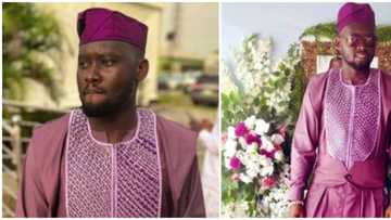 Men's fashion: Man trends online over peculiar style at wedding, Nigerians react