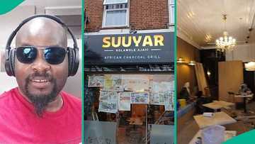 Nigerian man opens big shop in UK to sell suya, grilled foods, video trends online