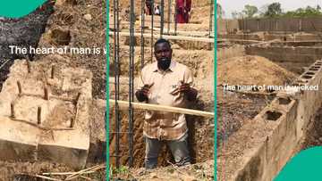 Nigerian man laments as thieves cart away iron rods from construction site