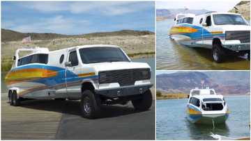 Man drives vehicle that 'turns' into boat once it enters river, its interior looks like 5 star hotel in video