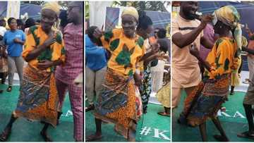 "Granny with energy": Old woman in wrapper defeats young people in public dance, video of her moves goes viral