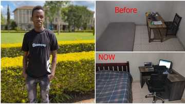 Young man shares story of the progress he's making in life, before and after photos of his room goes viral