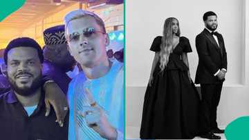 Oyinbo DJ rocks agbada at Davido's manager's wedding, shares his experience about Naija party
