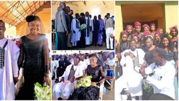 No suit: Nigerian lady gets married on a Wednesday, wears black dress for her church wedding, photos emerge