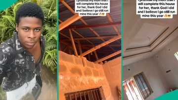 Grateful son completes mother's house before becoming landlord, installs tiles, windows