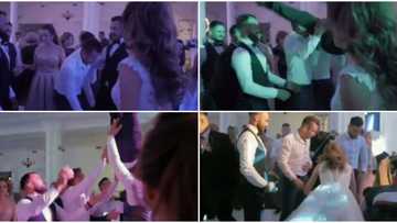Photos, video as groom breaks spine at his wedding after friends threw him up and failed to make the catch