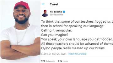 Teachers who flogged us for speaking our language should be ashamed -Yul Edochie says, Nigerians react