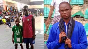 Picture of 11-year-old at standing beside 13-year-old Nigerian athlete enough to be his father goes viral