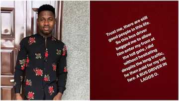 For giving him space on a long queue, check out the next thing a driver did to a young man at the toll gate