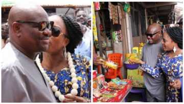 Love wantintin! See what Gov Wike and wife were spotted doing at a local market (photos)