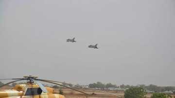 NAF helicopters bombard large gathering of bandits dressed in black clothes in Kawara forest