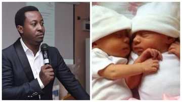 After suffering from several miscarriages, ovarian cyst, comedian’s wife welcomes set of twins (photos)