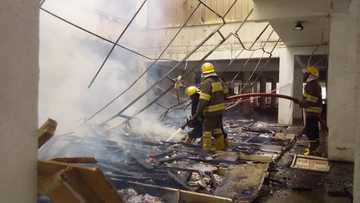 Fire guts late Audu Abubakar's plaza in Abuja (photos)