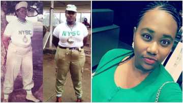 Nigerian lady recreates her mother's NYSC photo, stirs social media (photos)