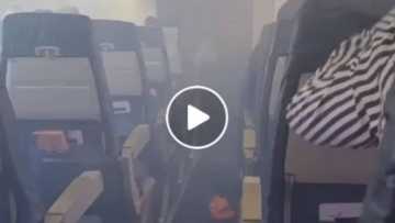 Nigerians panic as Lagos-bound plane catches fire midair (Video)