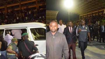 See how Governor Fayose drove Apostle Suleiman from 'danger' (photos)