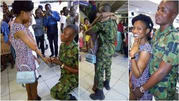 Nigerian soldier surprises his girlfriend of 7 years with romantic proposal (photos)