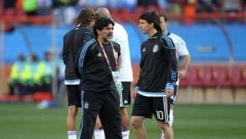 Diego Maradona gives Lionel Messi important advice after Argentina's poor outing in Russia