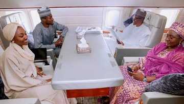 See photo of Buhari, his wife and children on-board presidential aircraft en route Turkey
