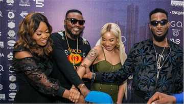 Actress Tonto Dike steps out with D'banj for a friend's birthday party