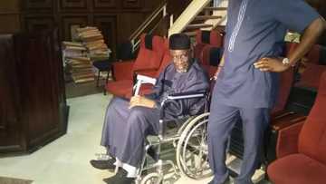 Breaking: Ex PDP Chairman, Mohammed Haliru Appears In Court In A Wheelchair (PHOTO)