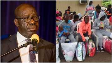 Libya returnees stage protest at Edo govt house over N1,100 bank deductions on stipends