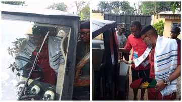 Check out the locally made car Nnamdi Kanu was spotted driving in Imo state (photos)