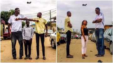 Amazing! Tallest man in Nigeria meets with tall model (photos)
