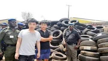 2 Chinese men arrested for importing fake tyres worth N5 billion into Nigeria (Photo)