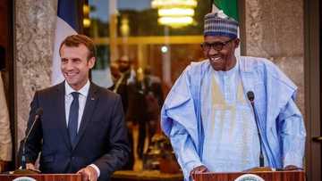 President Buhari receives French President Macron in Aso Rock (video, photos)