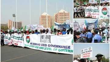 See How NLC protested against government in Abuja (photos, video)