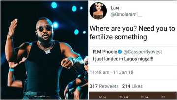 Young married woman begs top music star to 'fertilise' her as he lands in Lagos
