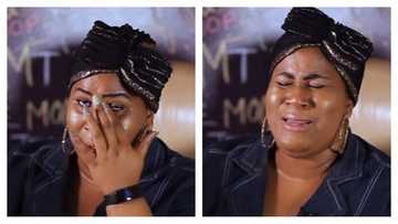 Famous Nigerian comedienne burst into tears during interview, speaks on her broken marriage (photos, video)