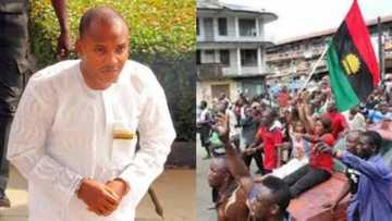 PHOTO NEWS: Strange men who supported Nnamdi Kanu in court