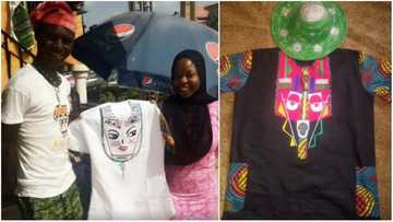 Unemployed Nigerian youth creates beautiful attires, carves a niche for himself (photos, video)