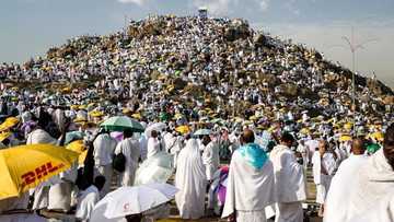 Hotunan yadda ake aikin Hajjin bana a filin Arfa